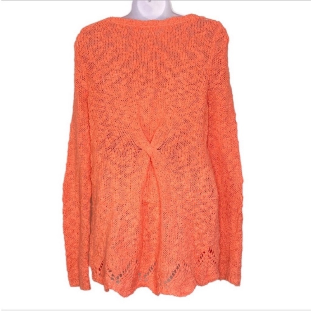 YELLOW BIRD V-neck textured sweater XS orange - Picture 2 of 6